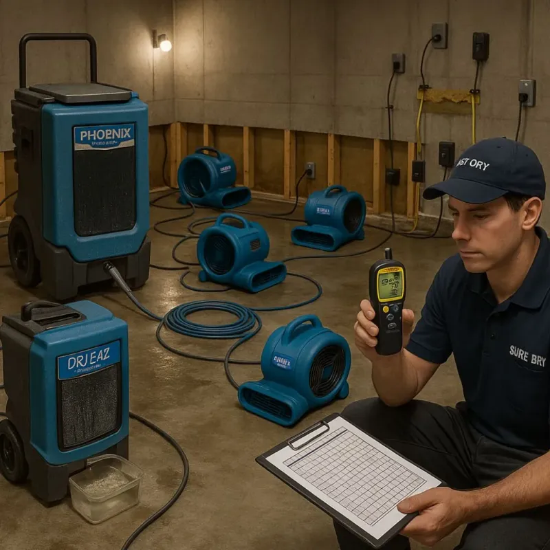 Structural Drying and Dehumidification process in Prosperity, SC